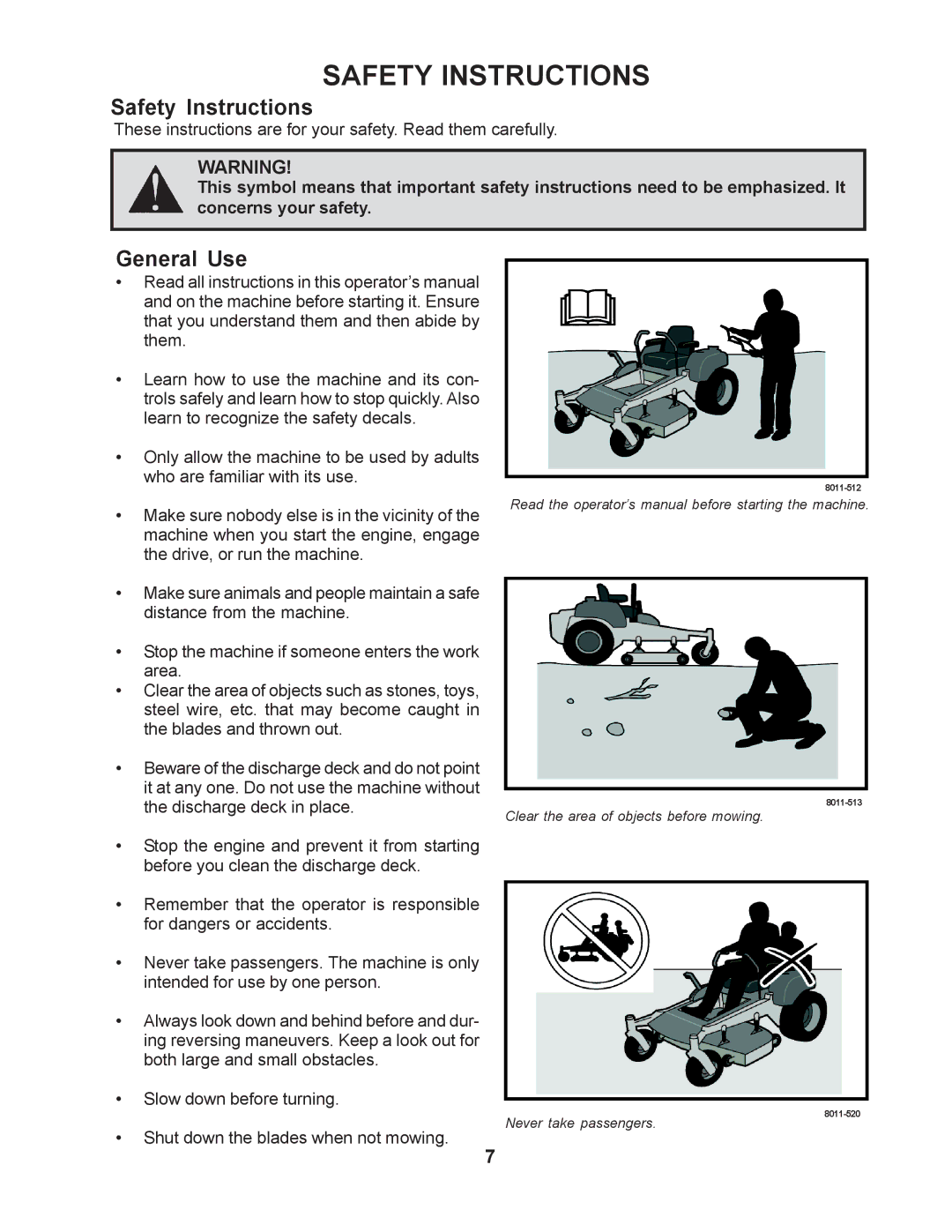 Yazoo/Kees ZMBI48181, ZMKW48191, ZMKW52211, ZMKW52231, ZMKH52231, ZMKW61231 manual Safety Instructions, General Use 