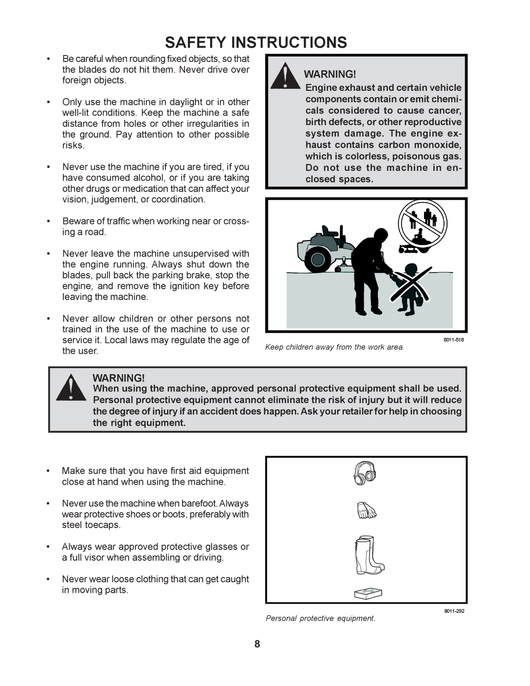 Yazoo/Kees ZMKW48171, ZMKW48192, ZMKW52212, ZMKH52232, ZMKH61251 manual Keep children away from the work area 