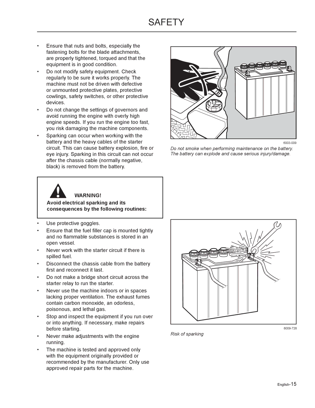 Yazoo/Kees ZMKW52212, ZMKH61252, ZMKW48192, ZMKH52252, ZMKW48172 manual Never make adjustments with the engine 