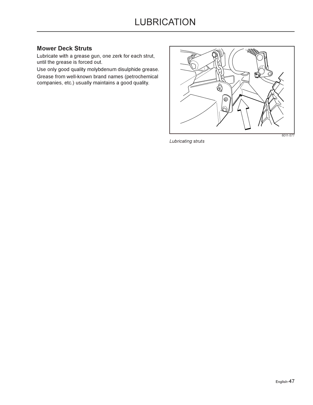 Yazoo/Kees ZMKW48192, ZMKW52212, ZMKH61252, ZMKH52252, ZMKW48172 manual Mower Deck Struts 