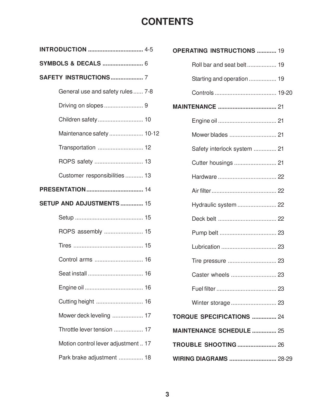 Yazoo/Kees ZVKH61272, ZVKH72272, ZVKW52252, ZVKW61252, ZVHO61242 manual Contents 