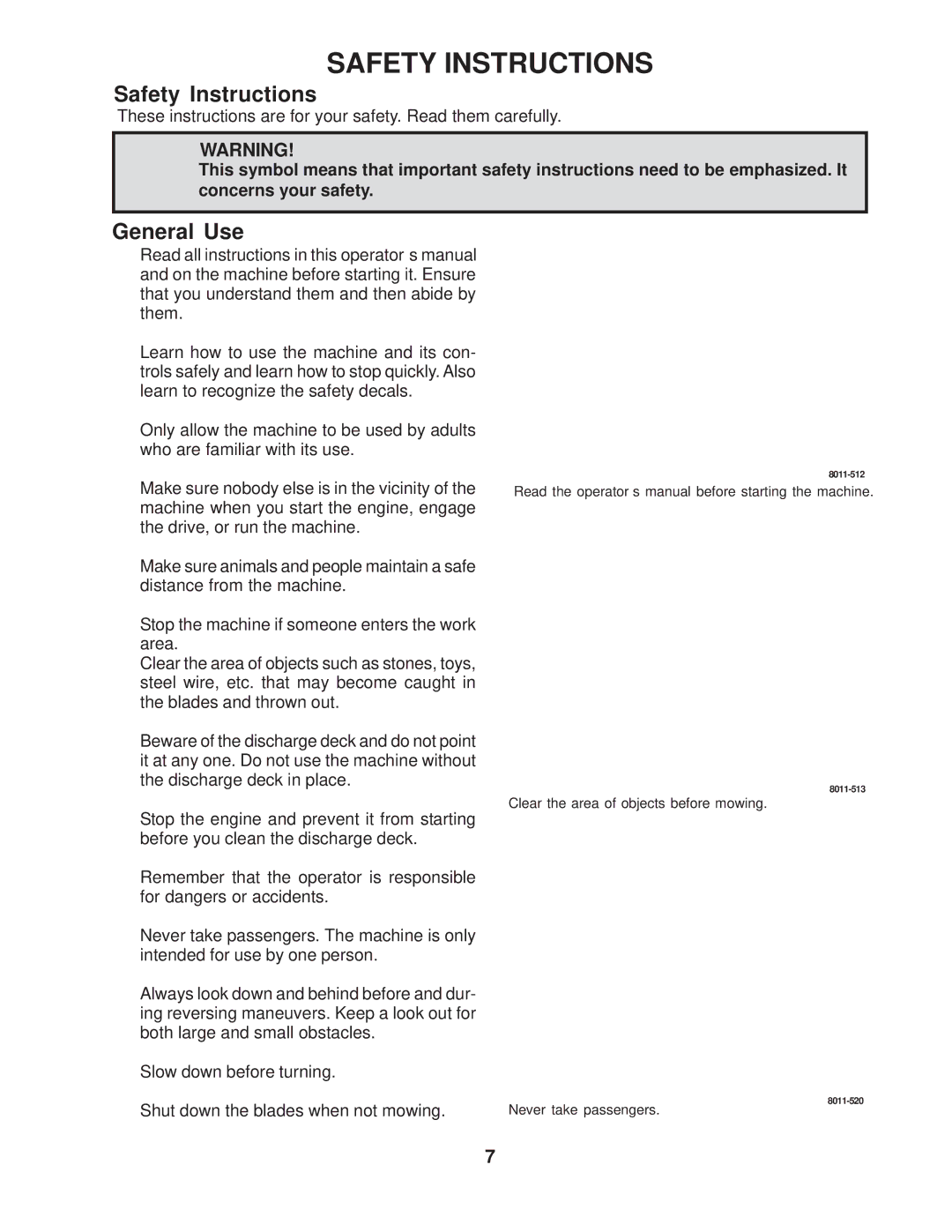 Yazoo/Kees ZVKH61272, ZVKH72272, ZVKW52252, ZVKW61252, ZVHO61242 manual Safety Instructions, General Use 