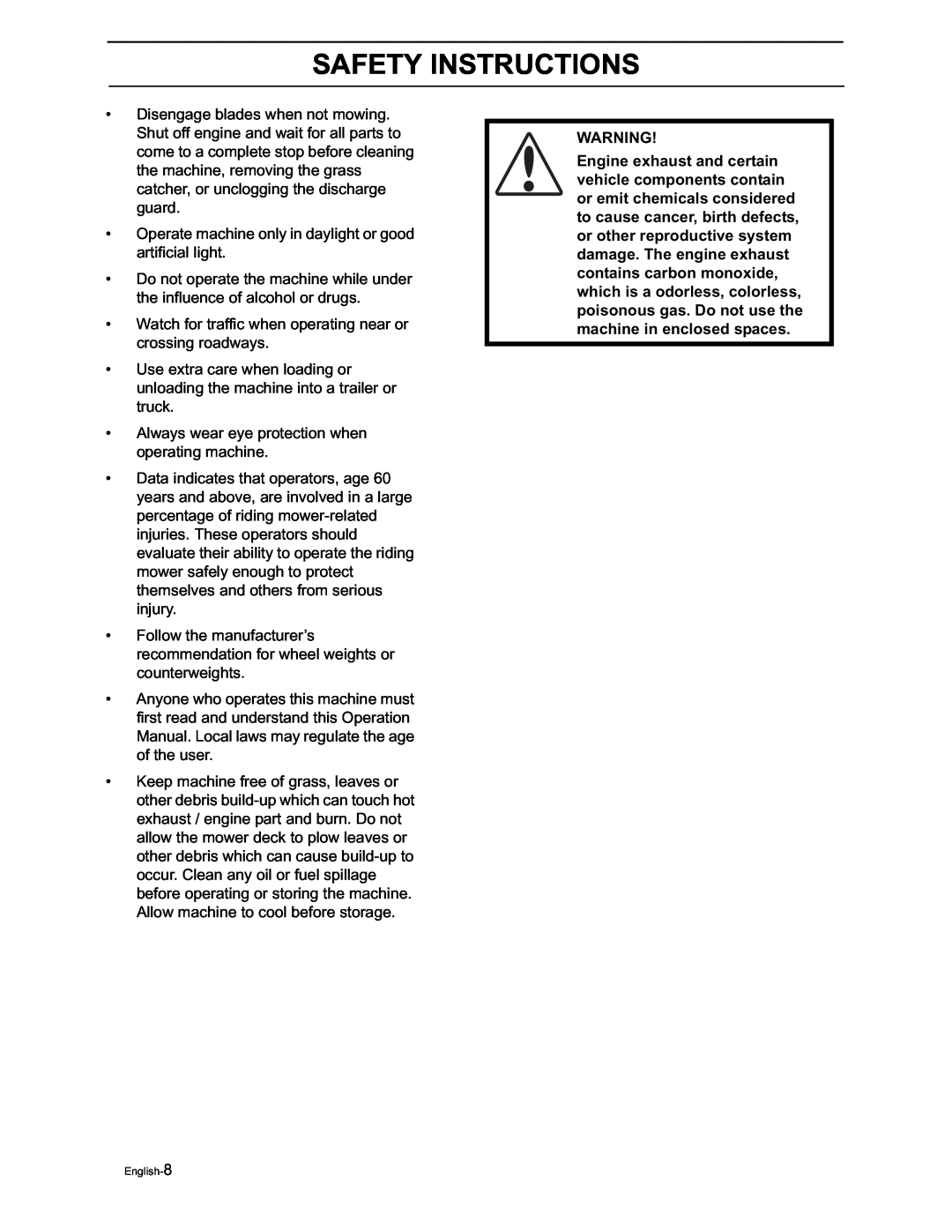 Yazoo/Kees ZVKW52253, ZVKH61273 manual Safety Instructions, English-8 