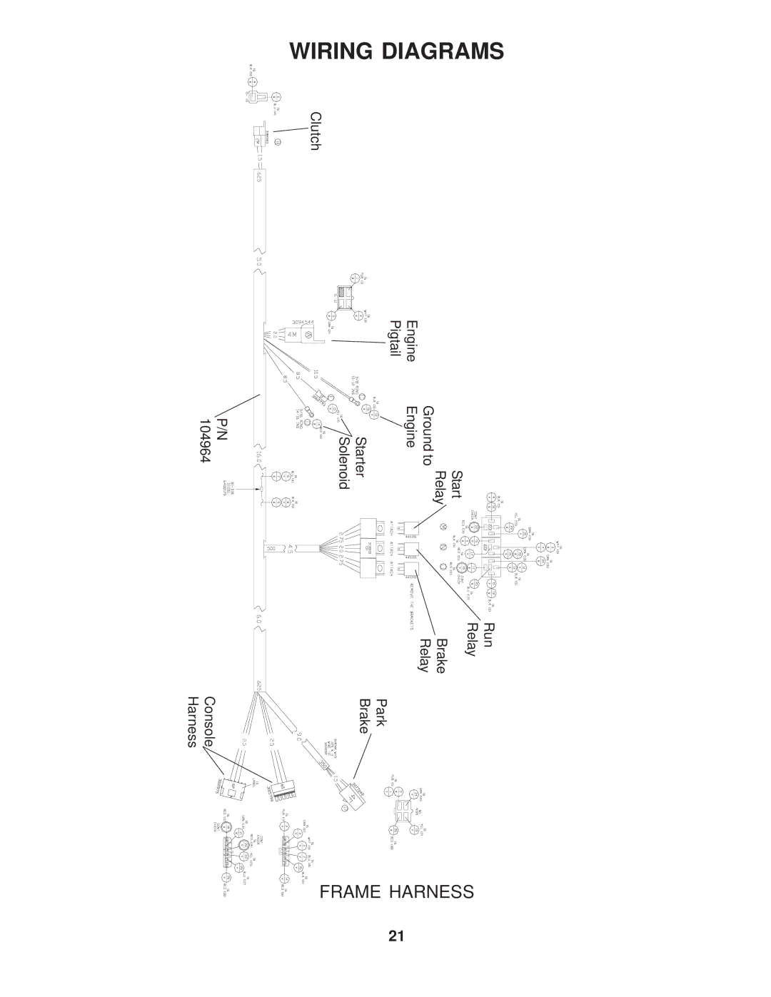 Yazoo/Kees ZVKW61230, ZVKW61250, ZVKW52250, ZVKH72270, ZVKE72260, ZVKHL61230, ZVKH61250, ZVKE61260, ZVKH61270 manual Frame Harness 