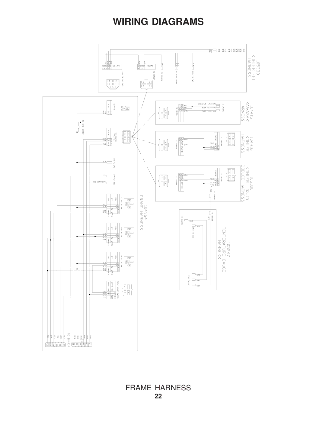 Yazoo/Kees ZVKW52250, ZVKW61250, ZVKW61230, ZVKH72270, ZVKE72260, ZVKHL61230, ZVKH61250, ZVKE61260, ZVKH61270 Wiring Diagrams 