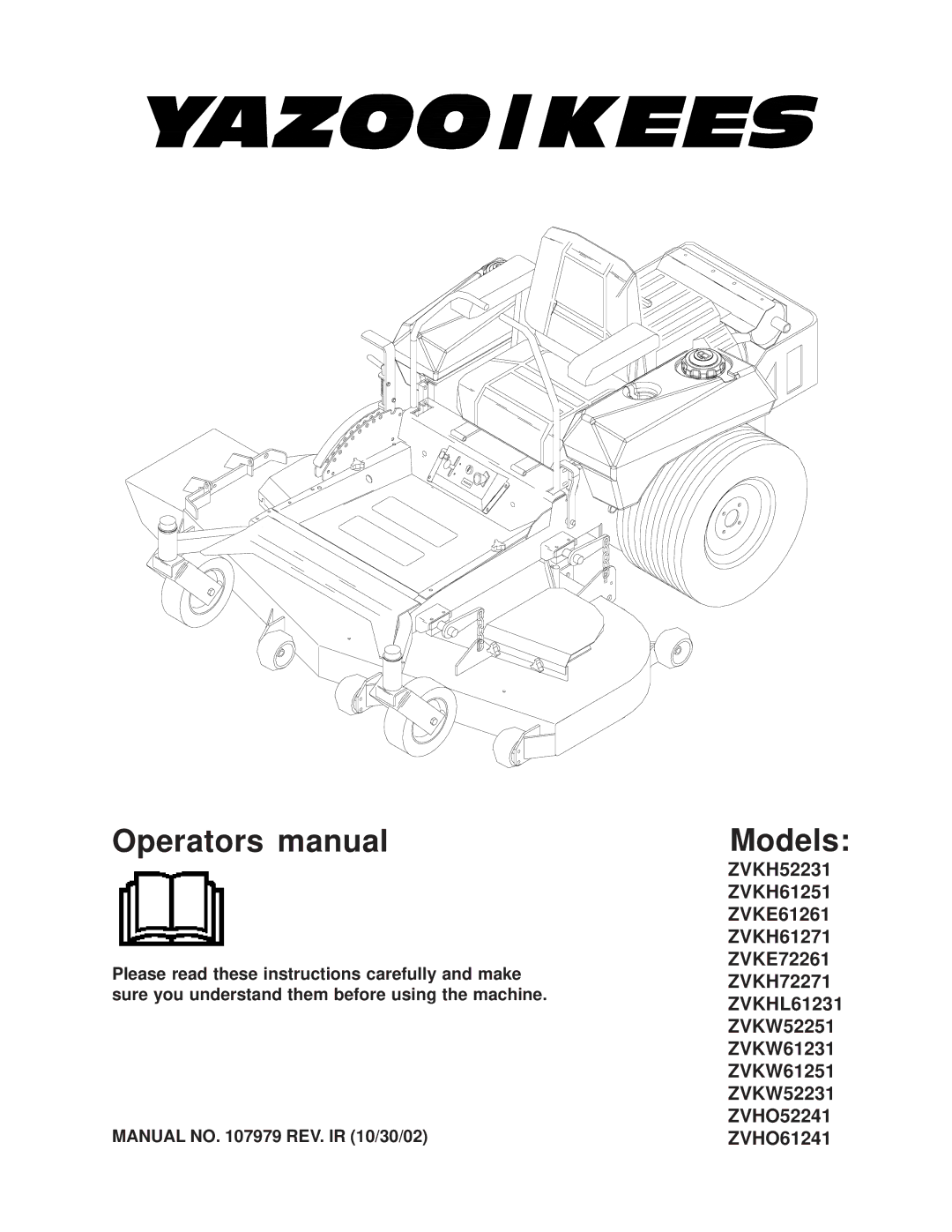 Yazoo/Kees manual Operators manual 