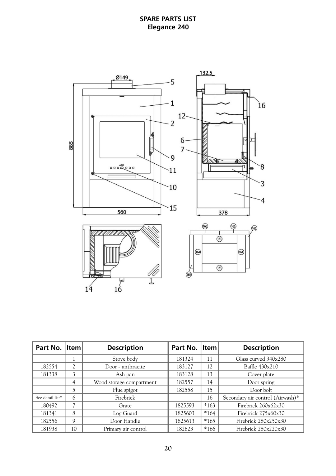 Yeoman 270, 250, 200, 280, 220, 210, 240 manual Spare Parts List 