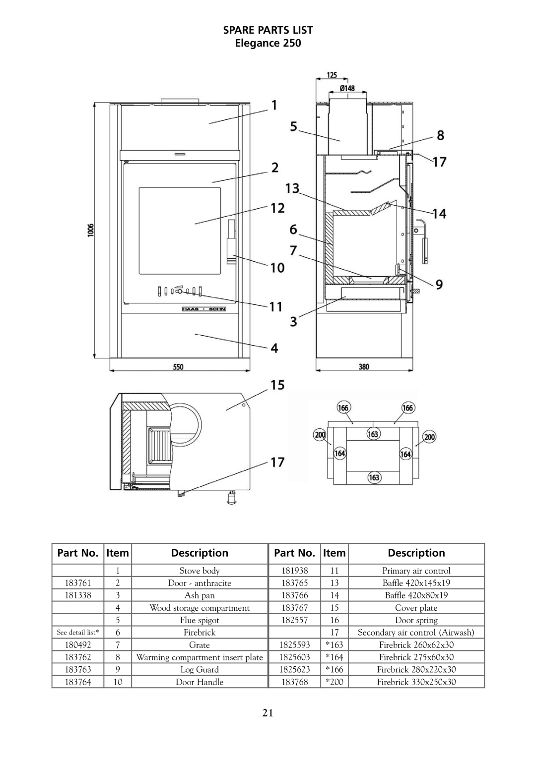 Yeoman 250, 200, 280, 220, 210, 240, 270 manual Spare Parts List 