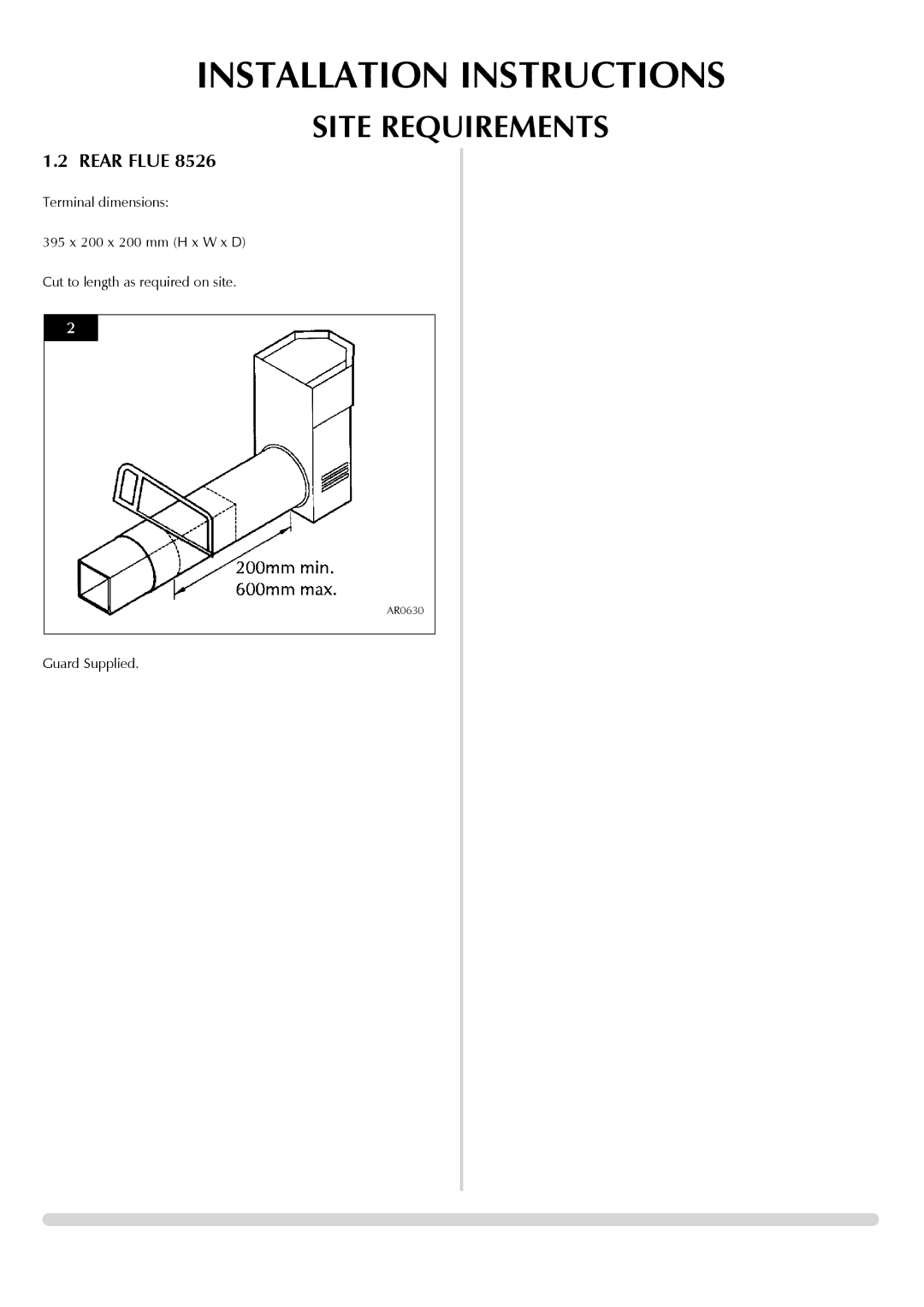 Yeoman 8455, 8456 manual Rear Flue 