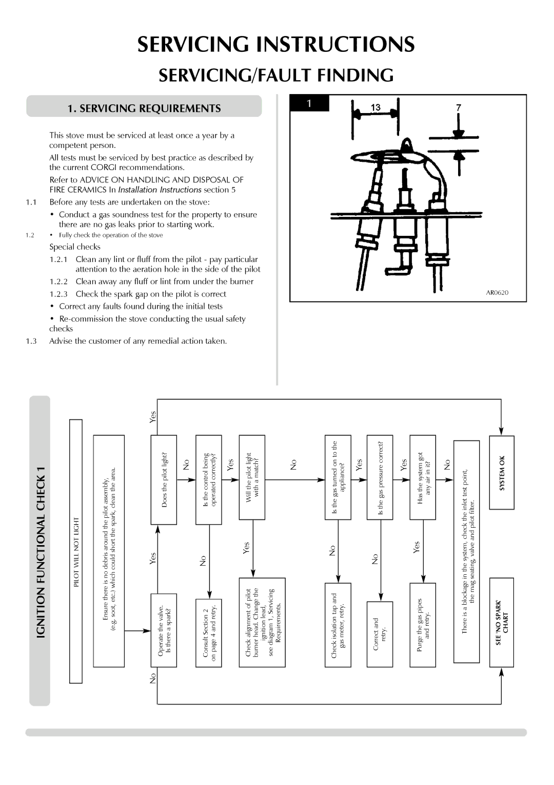 Yeoman 8455, 8456 manual Servicing Instructions, SERVICING/FAULT Finding, Servicing Requirements 