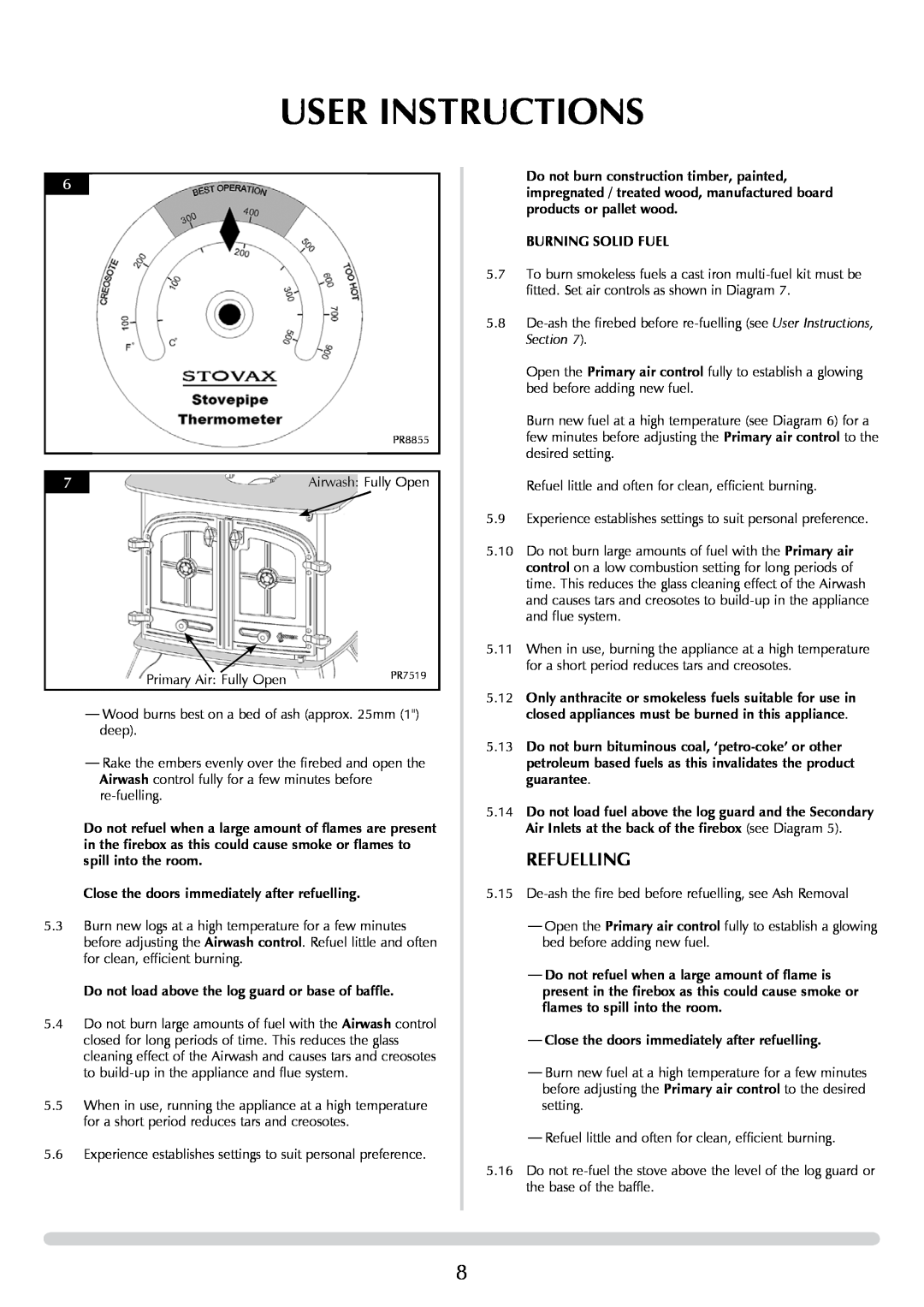 Yeoman DEVON 50 manual Refuelling, User Instructions 