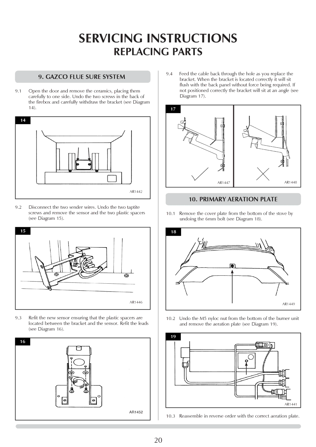 Yeoman PR1145 instruction manual Gazco flue sure system, Primary aeration plate 