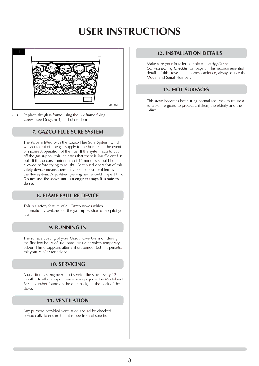 Yeoman PR1145 instruction manual Installation Details, HOT Surfaces 