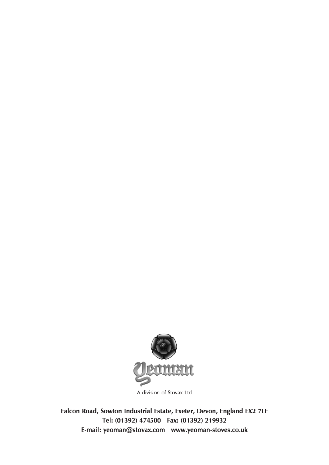 Yeoman YM-CL8HB manual Tel 01392 474500 Fax 