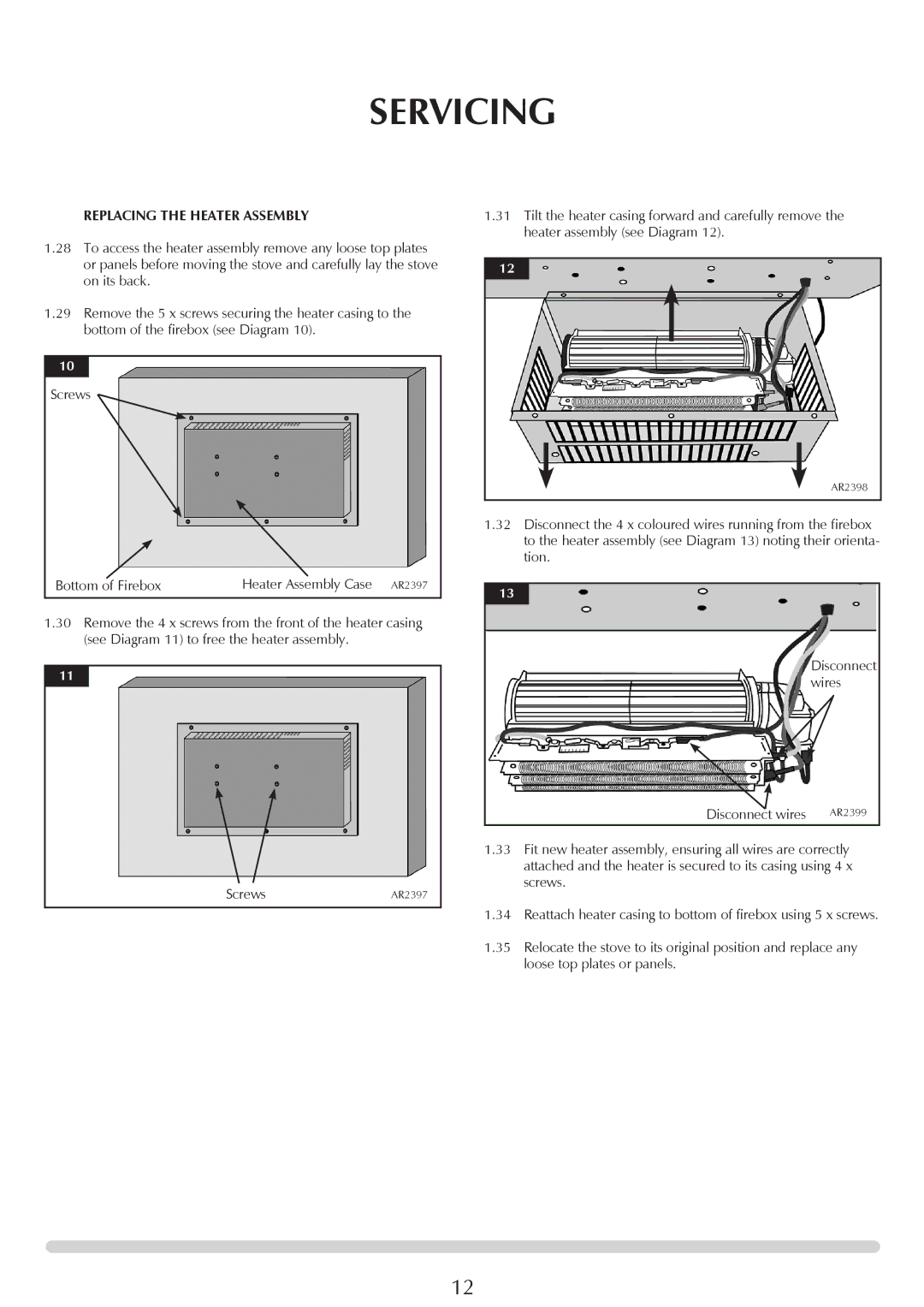 Yeoman YM-E9001FLA manual Replacing the Heater Assembly 