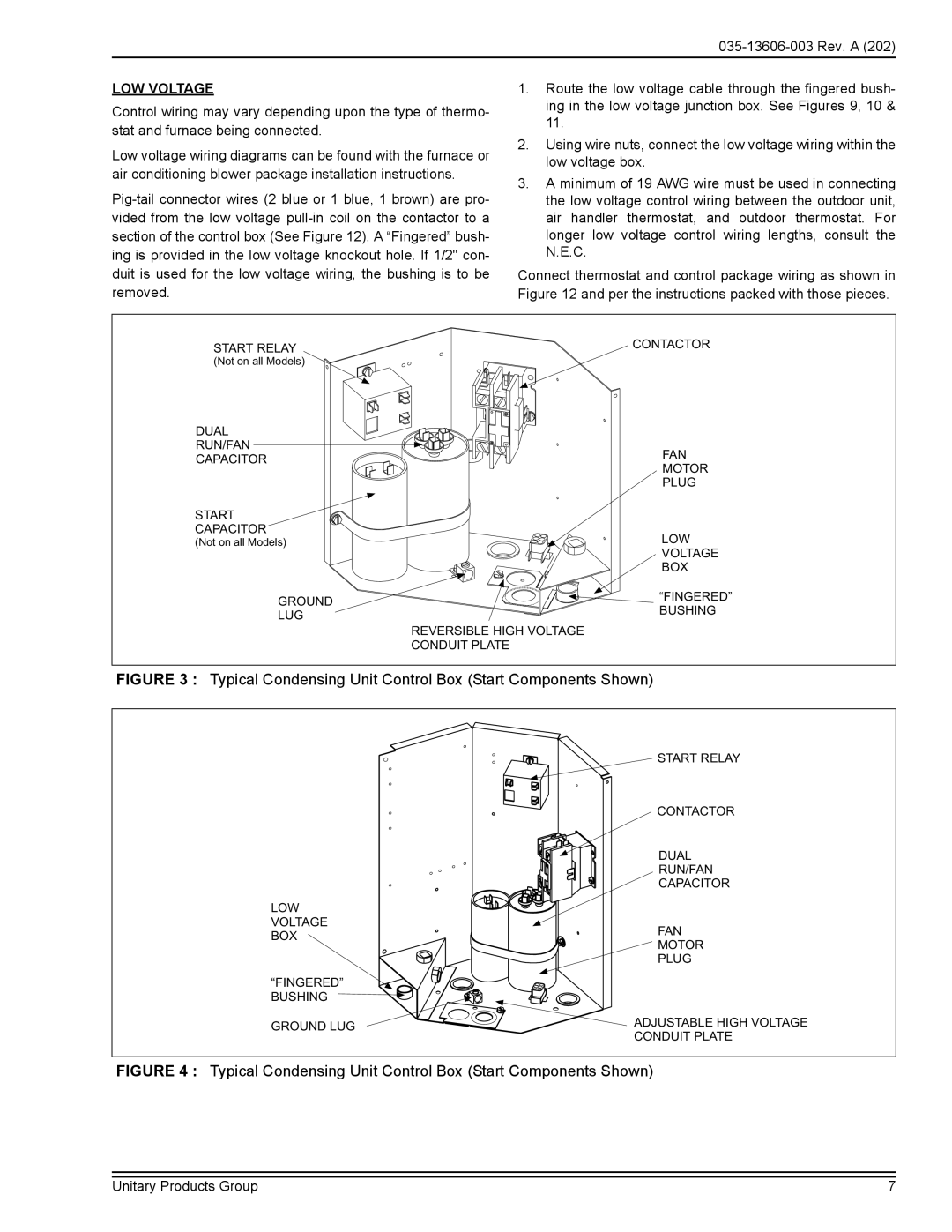 York 12, 10, 13 AND 14 SEER manual Typical Condensing Unit Control Box Start Components Shown 