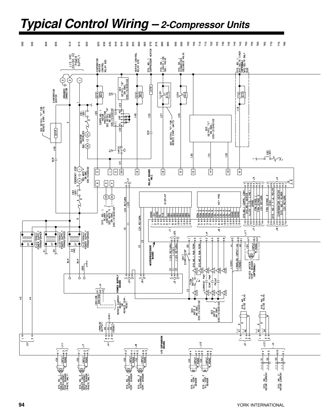 York 28971AR manual Typical Control Wiring 2-Compressor Units 