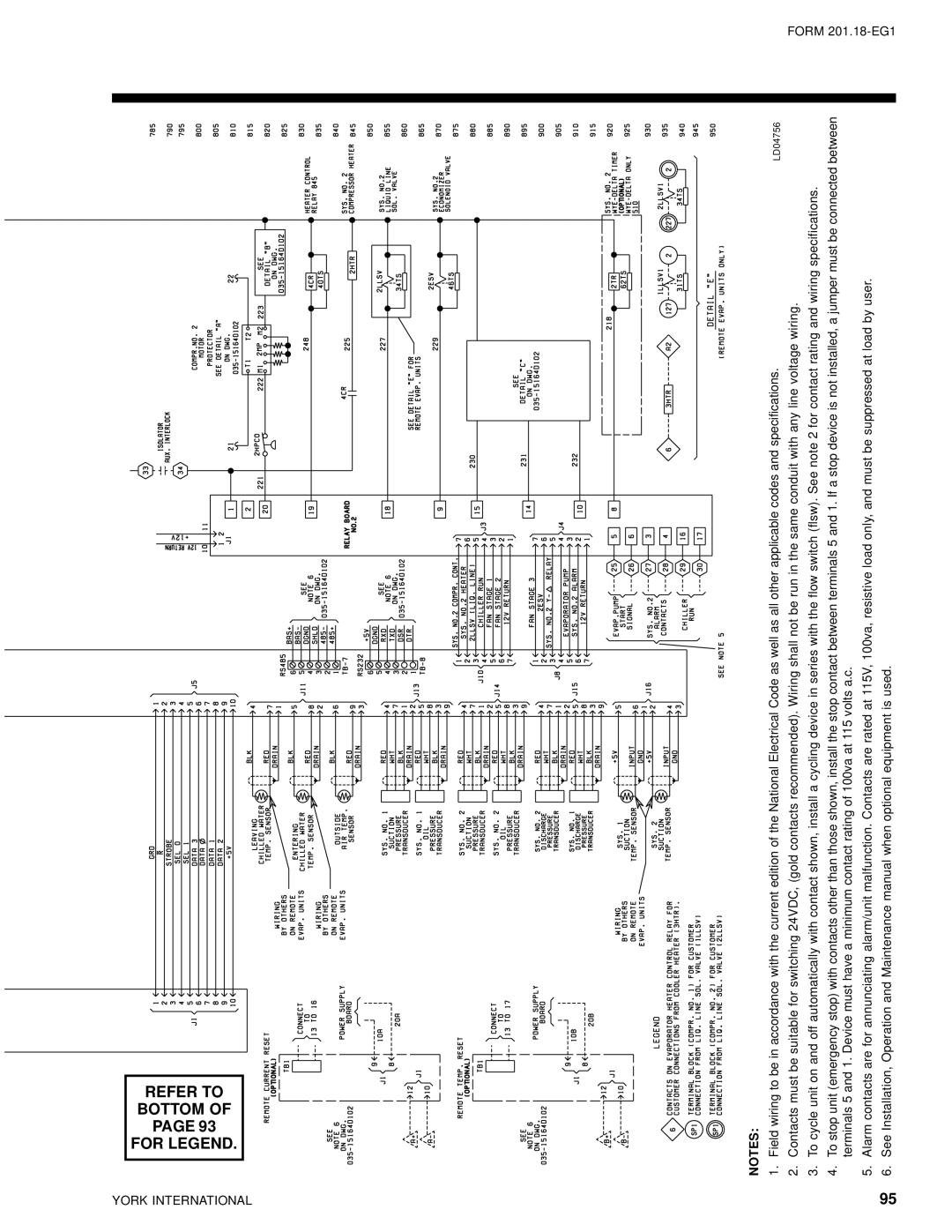 York 28971AR manual For Legend Refer to Bottom 