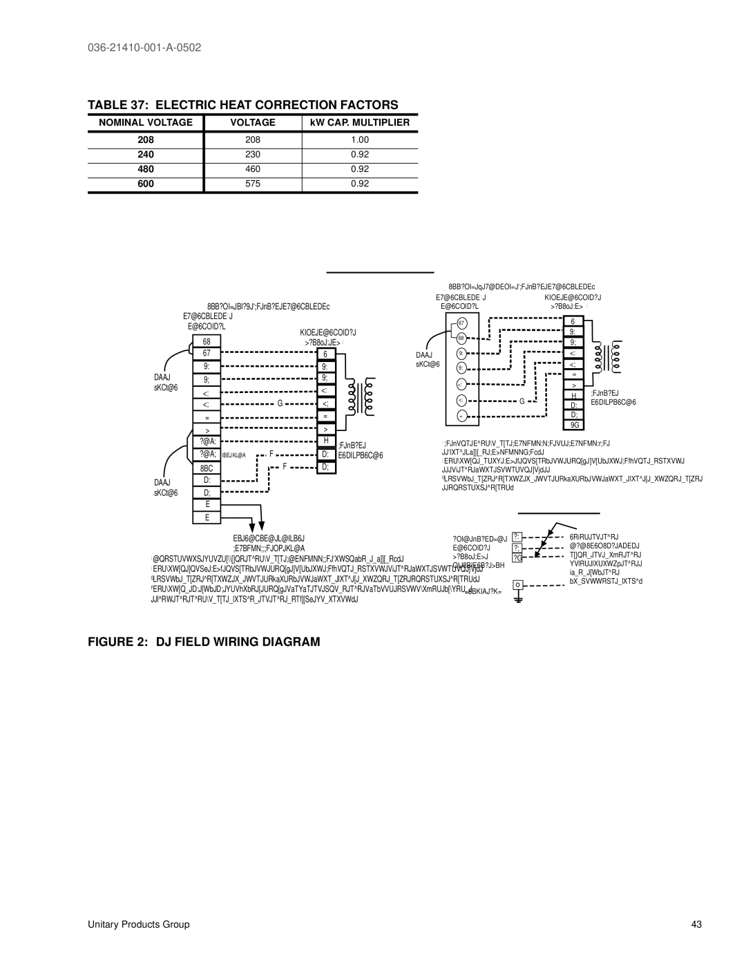 York 300 warranty Electric Heat Correction Factors, KW CAP. Multiplier 