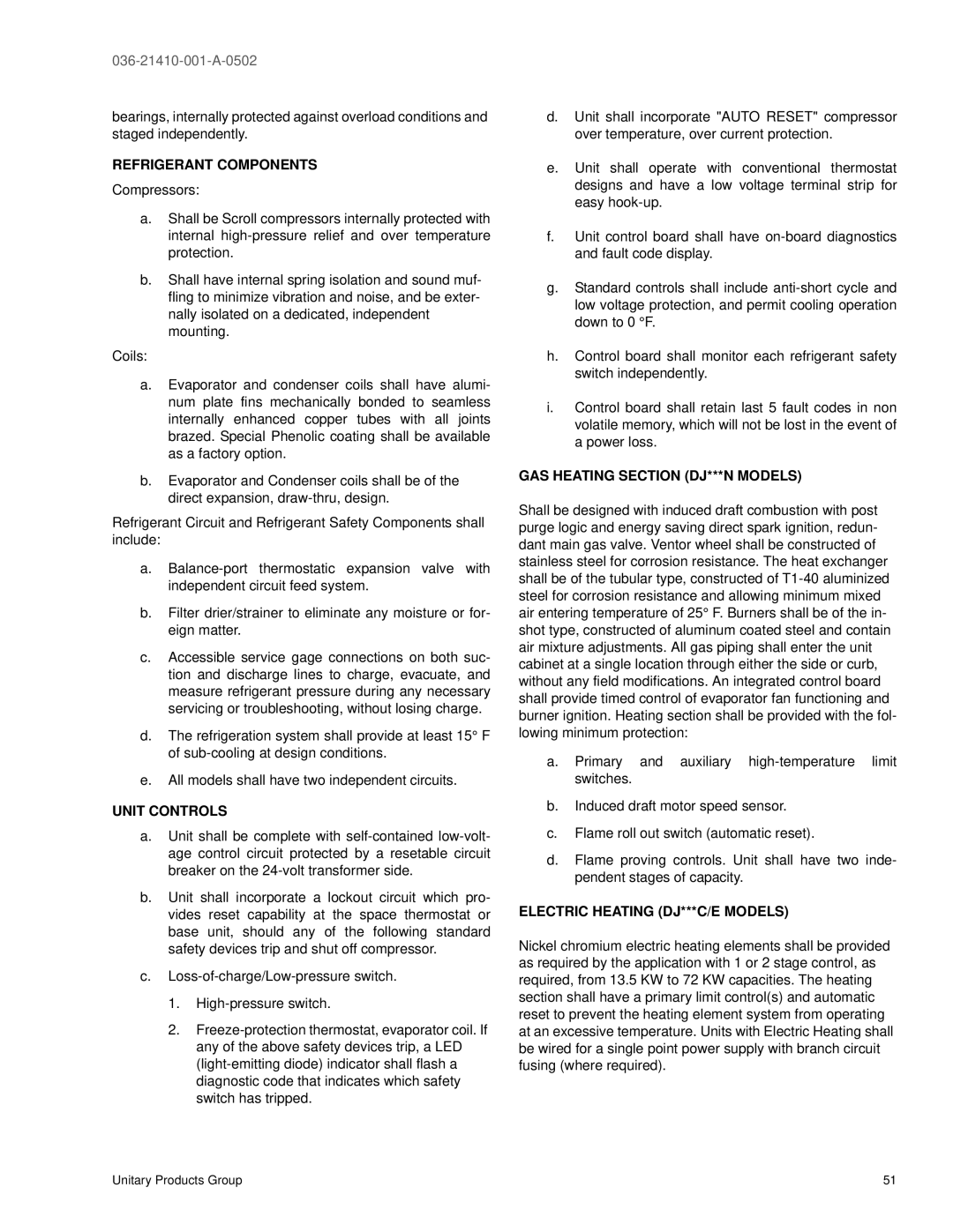 York 300 warranty Refrigerant Components 