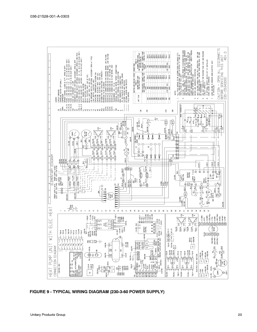 York B1HP024 THRU 048 manual Typical Wiring Diagram 230-3-60 Power Supply 