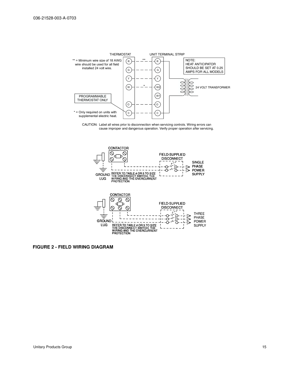 York BHP024 manual Field Wiring Diagram 