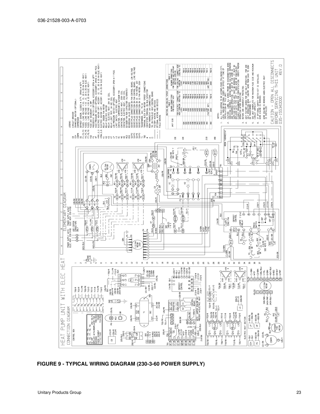 York BHP024 manual Typical Wiring Diagram 230-3-60 Power Supply 