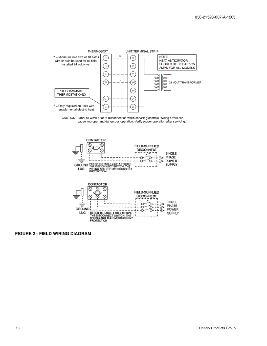 York BHP024 manual Field Wiring Diagram 