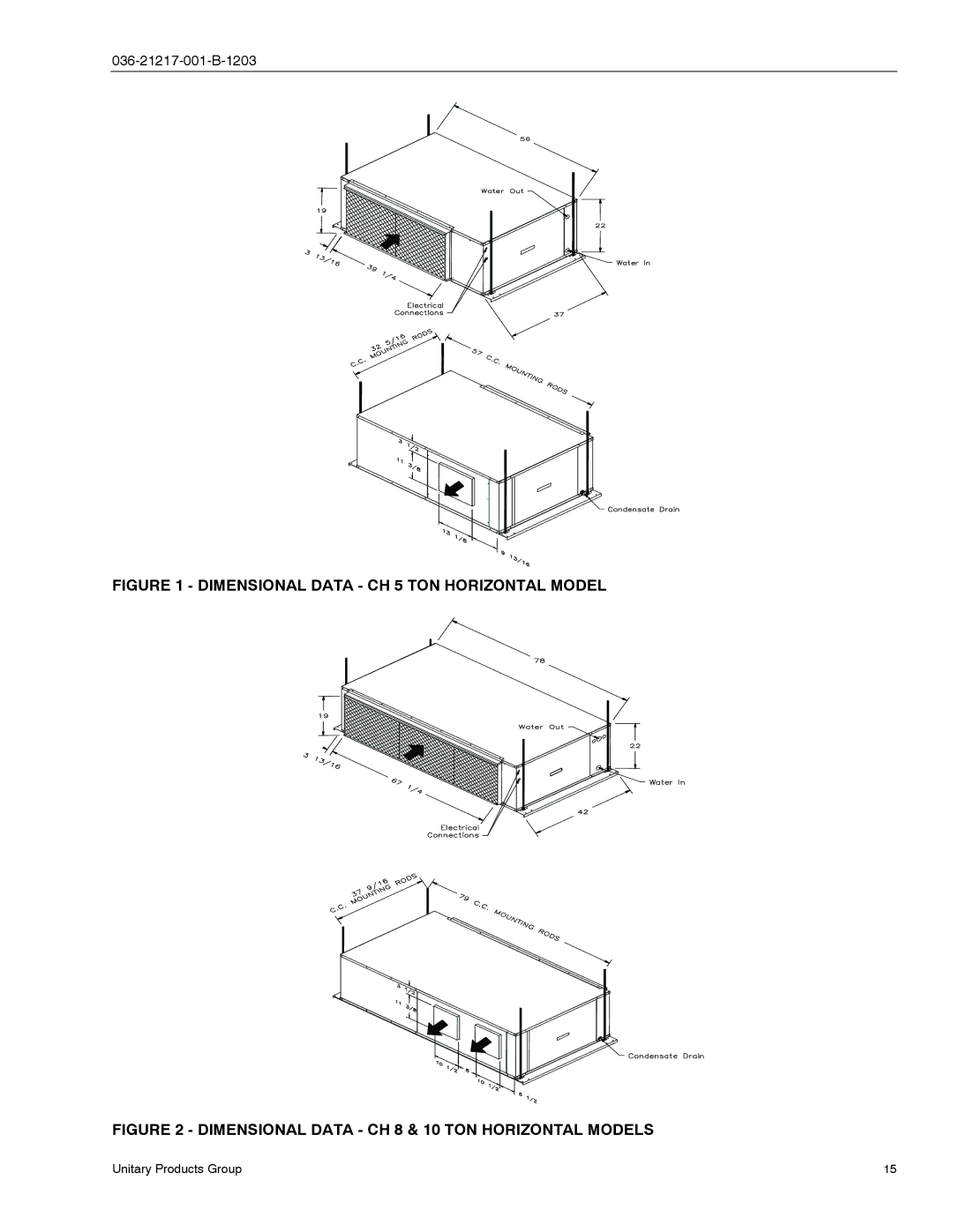 York CU060, CH060 manual Dimensional Data CH 5 TON Horizontal Model 