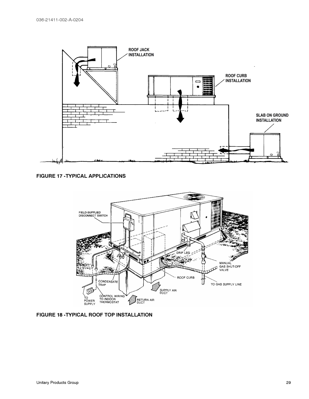 York D1EG, D1EE036 warranty Typical Applications 