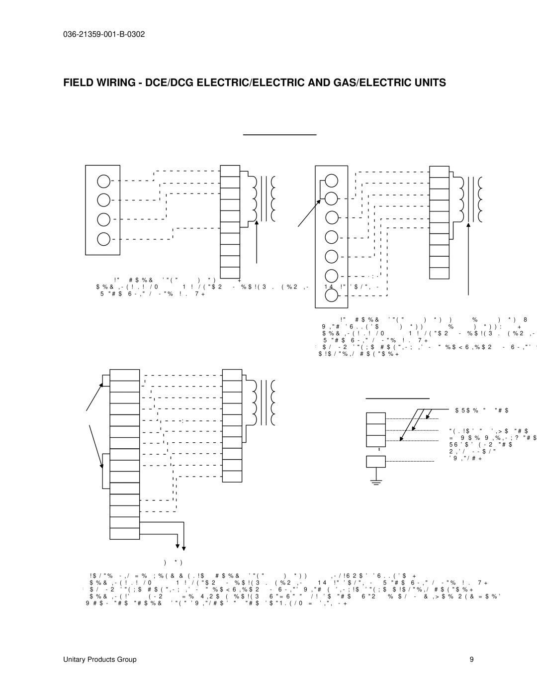 York D2CG, D2CE manual M P E R L T, A N S F O R M E, N E V O L T a G E, R M I N a L, R E M O T E S E N S O R 