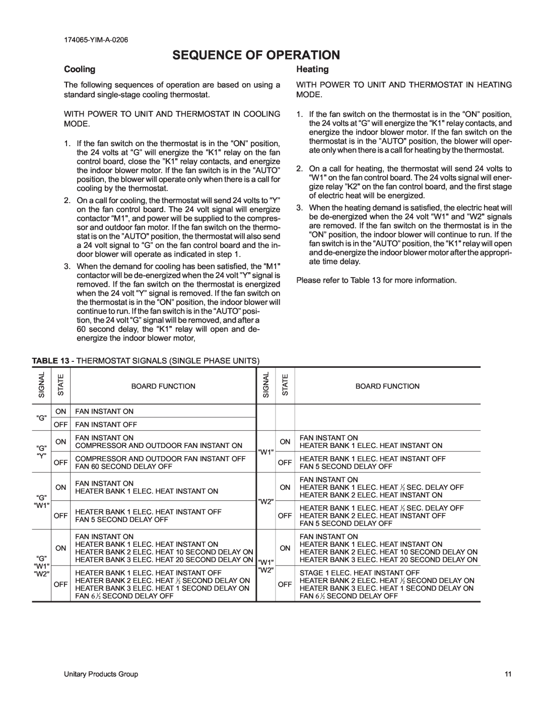 York D2EB installation instructions Sequence Of Operation, Cooling, Heating 