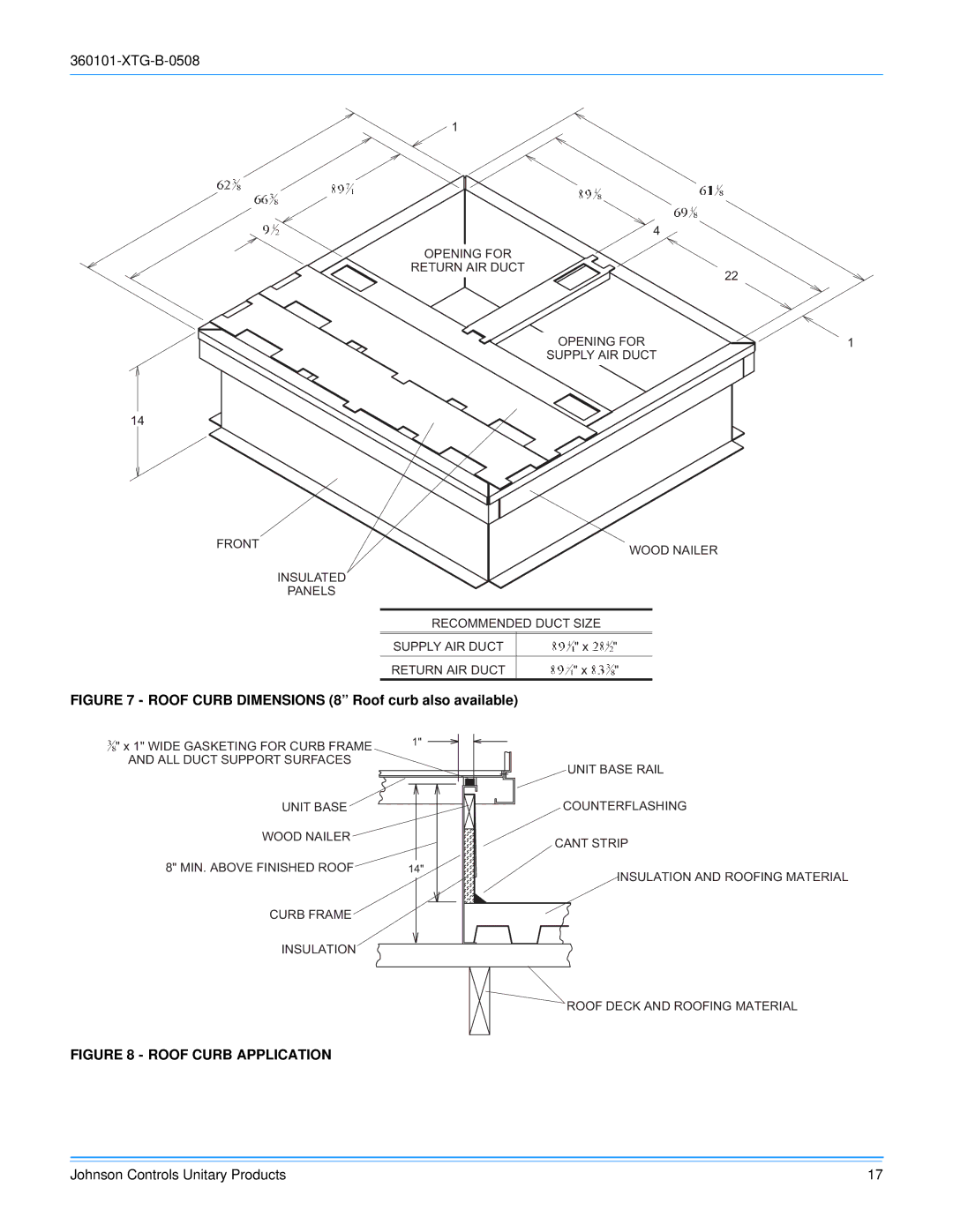 York D2EB030 manual Roof Curb Application 