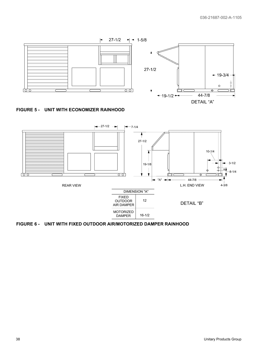 York DJ 060, DJ 048, DJ 036 warranty Unit with Economizer Rainhood 