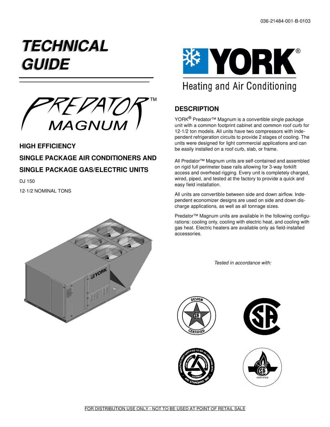 York DJ 150 manual Guidemagnumtm 