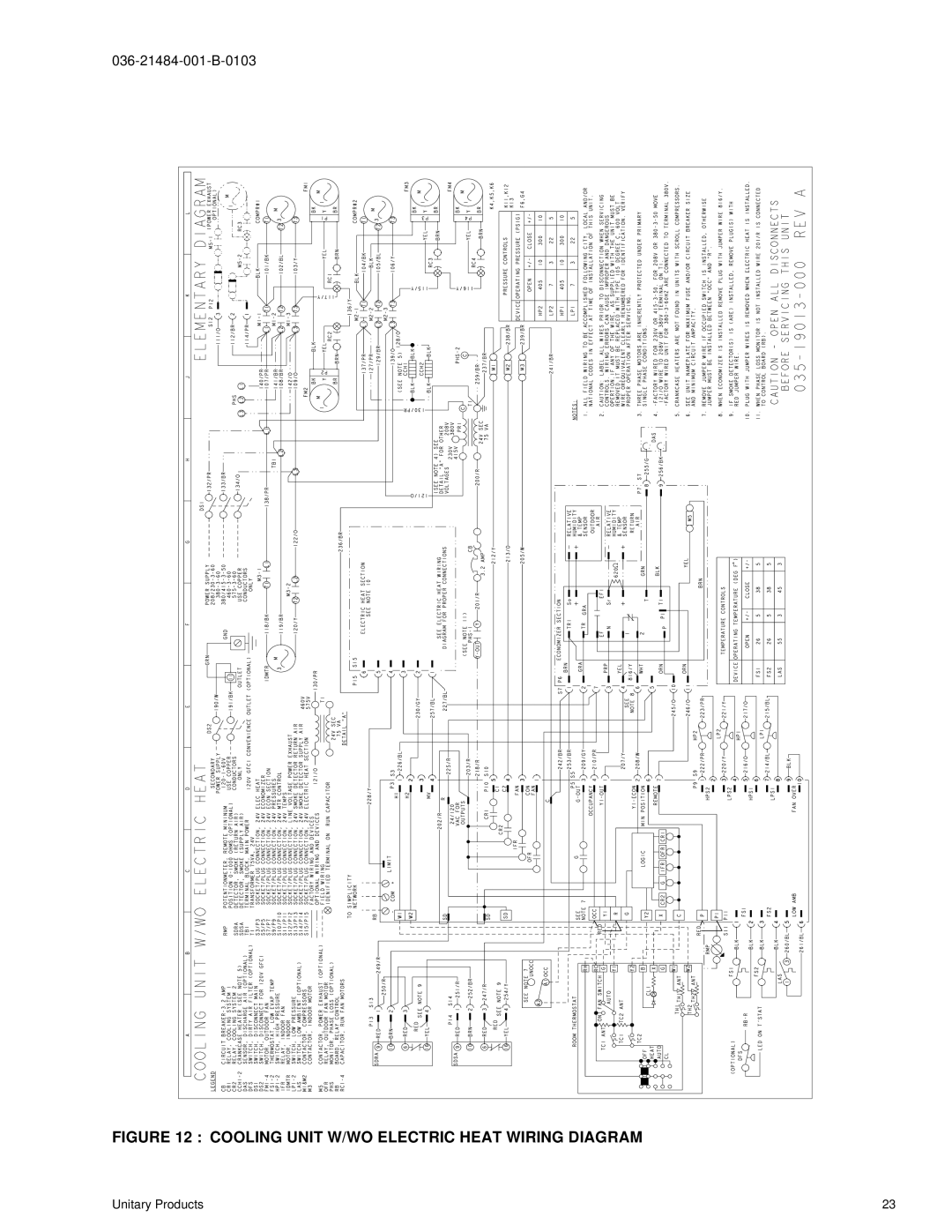 York DJ 150 manual Cooling Unit W/WO Electric Heat Wiring Diagram 