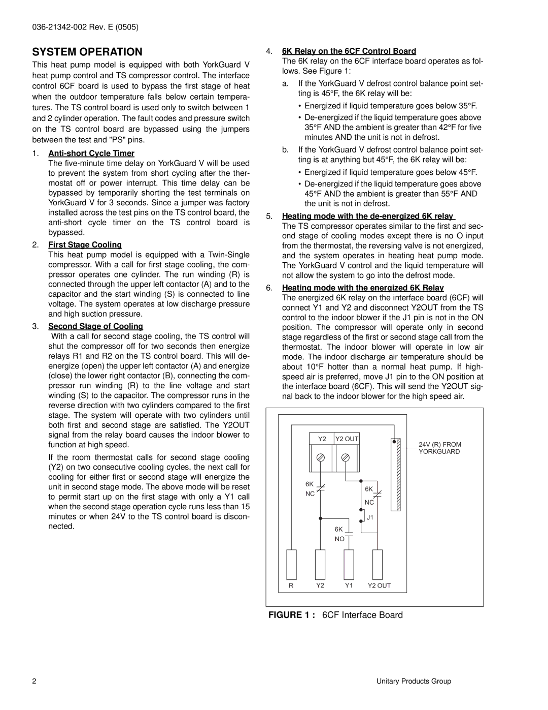 York E4TS030 THRU 060 warranty Anti-short Cycle Timer, First Stage Cooling, Second Stage of Cooling 