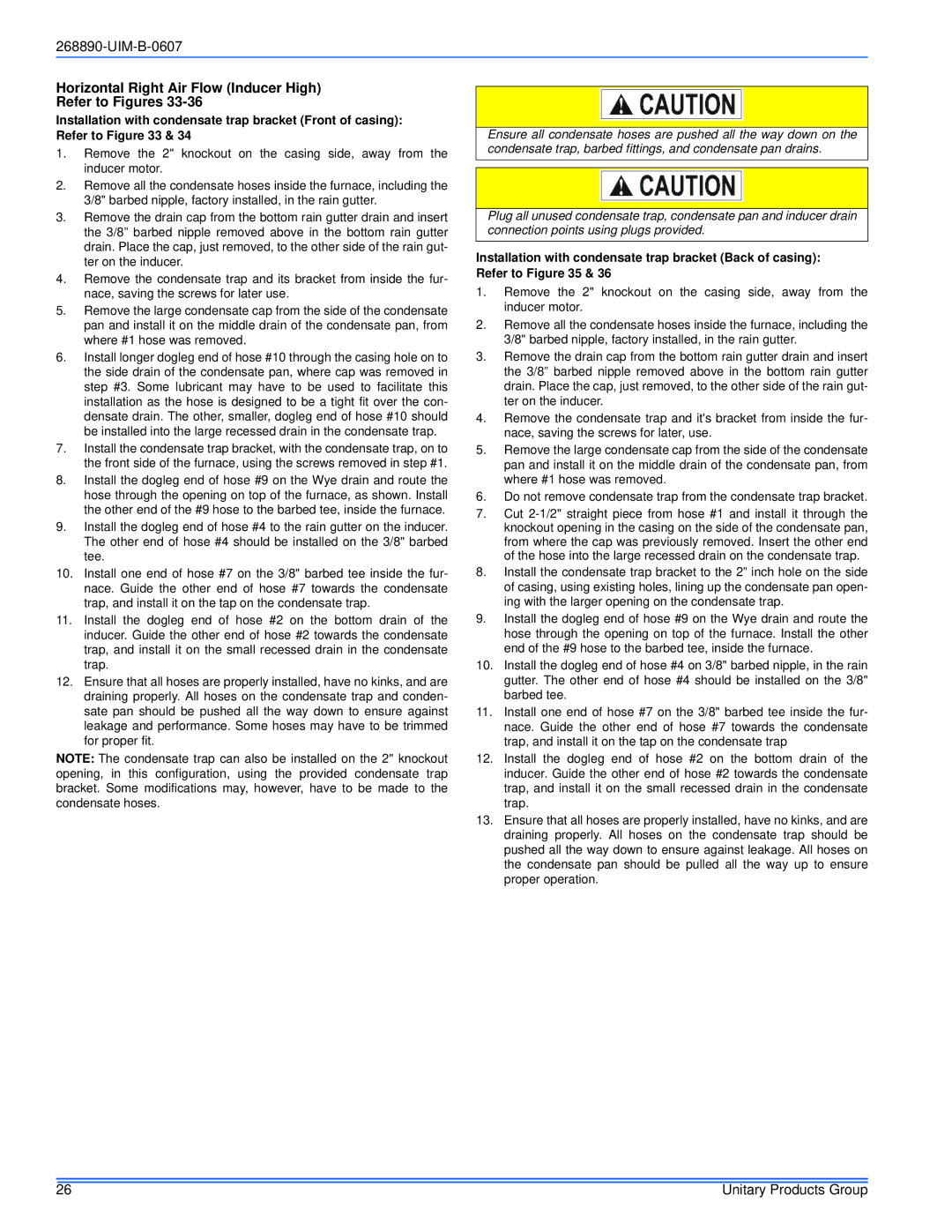 York GF9S*DH, GM9S*DH, GY9S*DH installation manual Horizontal Right Air Flow Inducer High Refer to Figures 