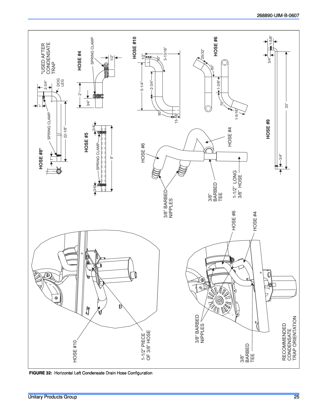 York GY9S*DH, GM9S*DH, GF9S*DH installation manual HOSE #10, HOSE #6, HOSE #4, HOSE #5, Hose, HOSE #8 