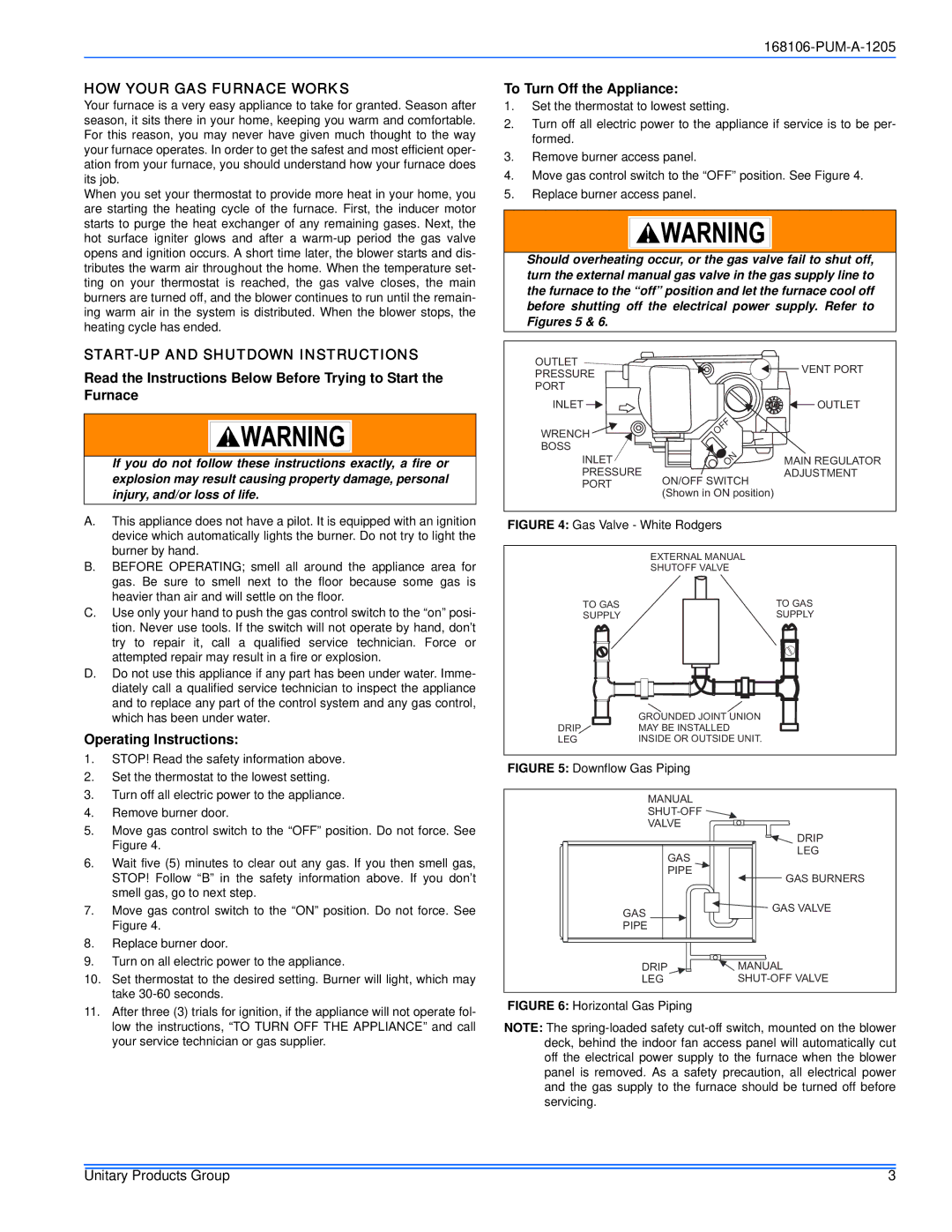 York GY9 HOW Your GAS Furnace Works, To Turn Off the Appliance, START-UP and Shutdown Instructions, Operating Instructions 