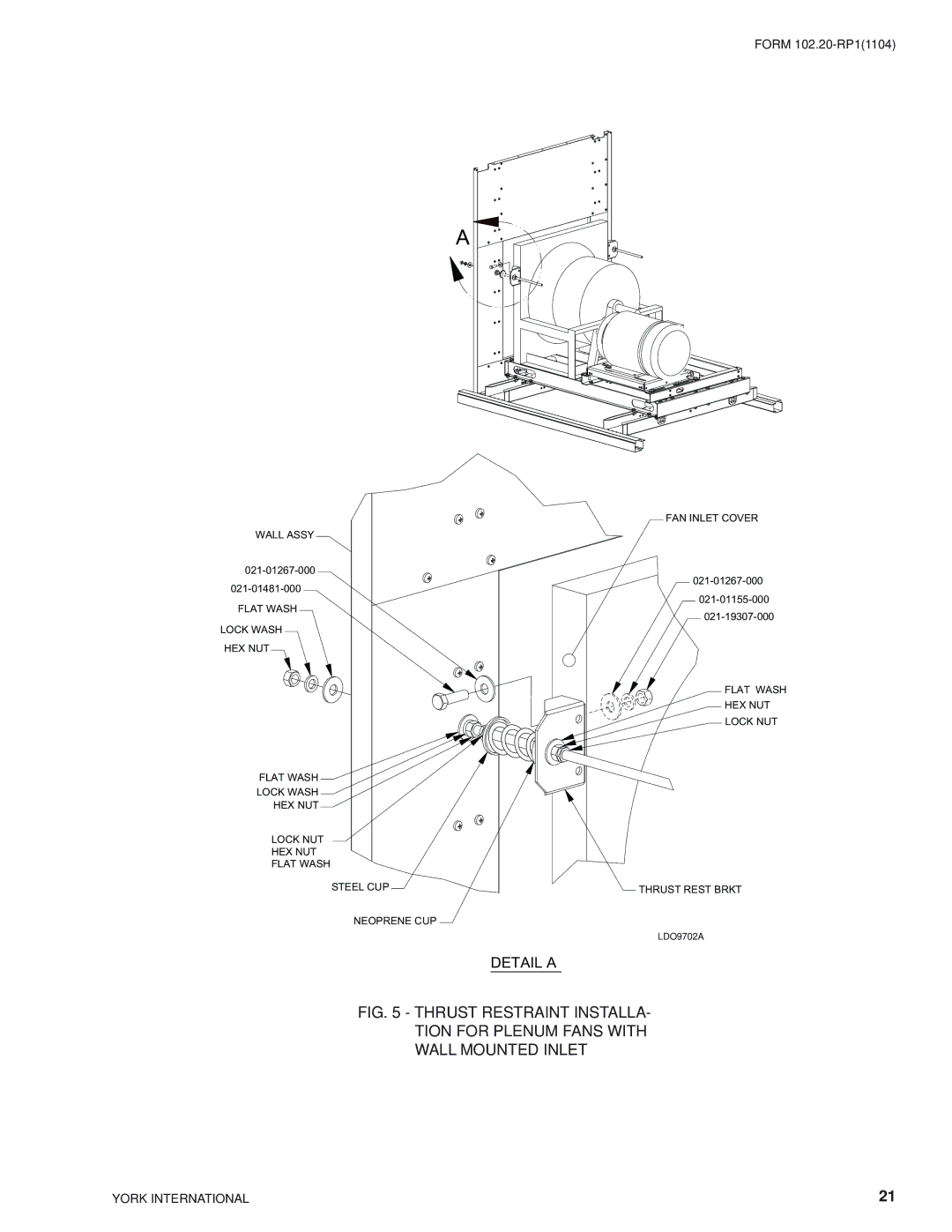 York LDO9624, LDO9688 manual Detail a 