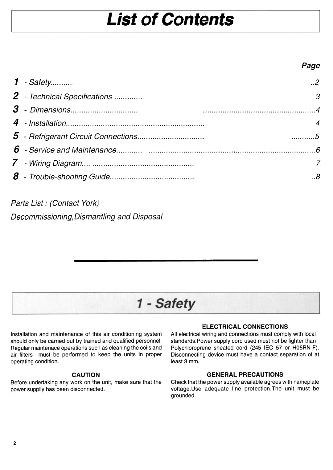 York MMC 25S24U15, MMC 21S23U15 manual 