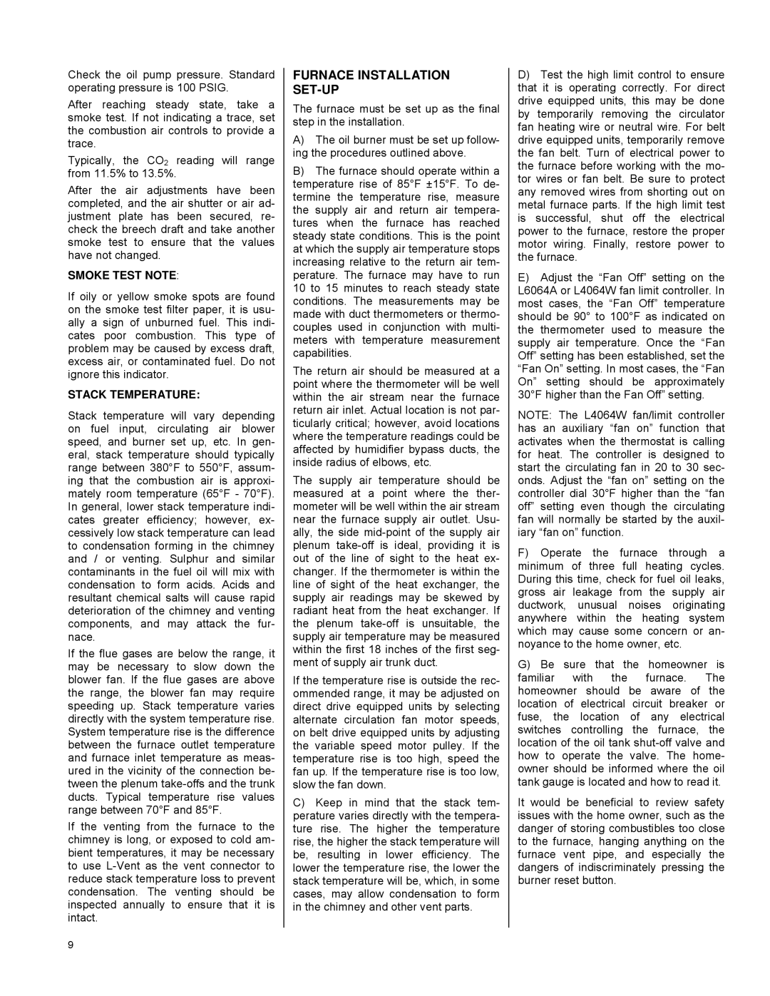 York P2DHX16F12001, P3DHX12F08001, P4LBX20F19001 Furnace Installation SET-UP, Smoke Test Note, Stack Temperature 