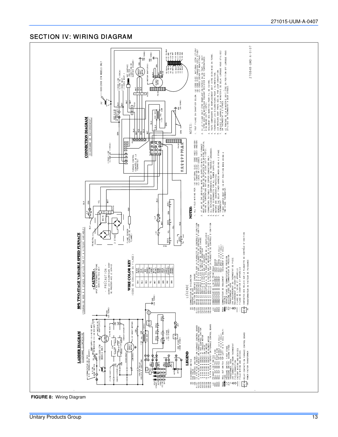 York LC8V*DH, PV8*DH, FC8V*DH, FL8V*DH, LL8V*DH service manual Section IV Wiring Diagram 