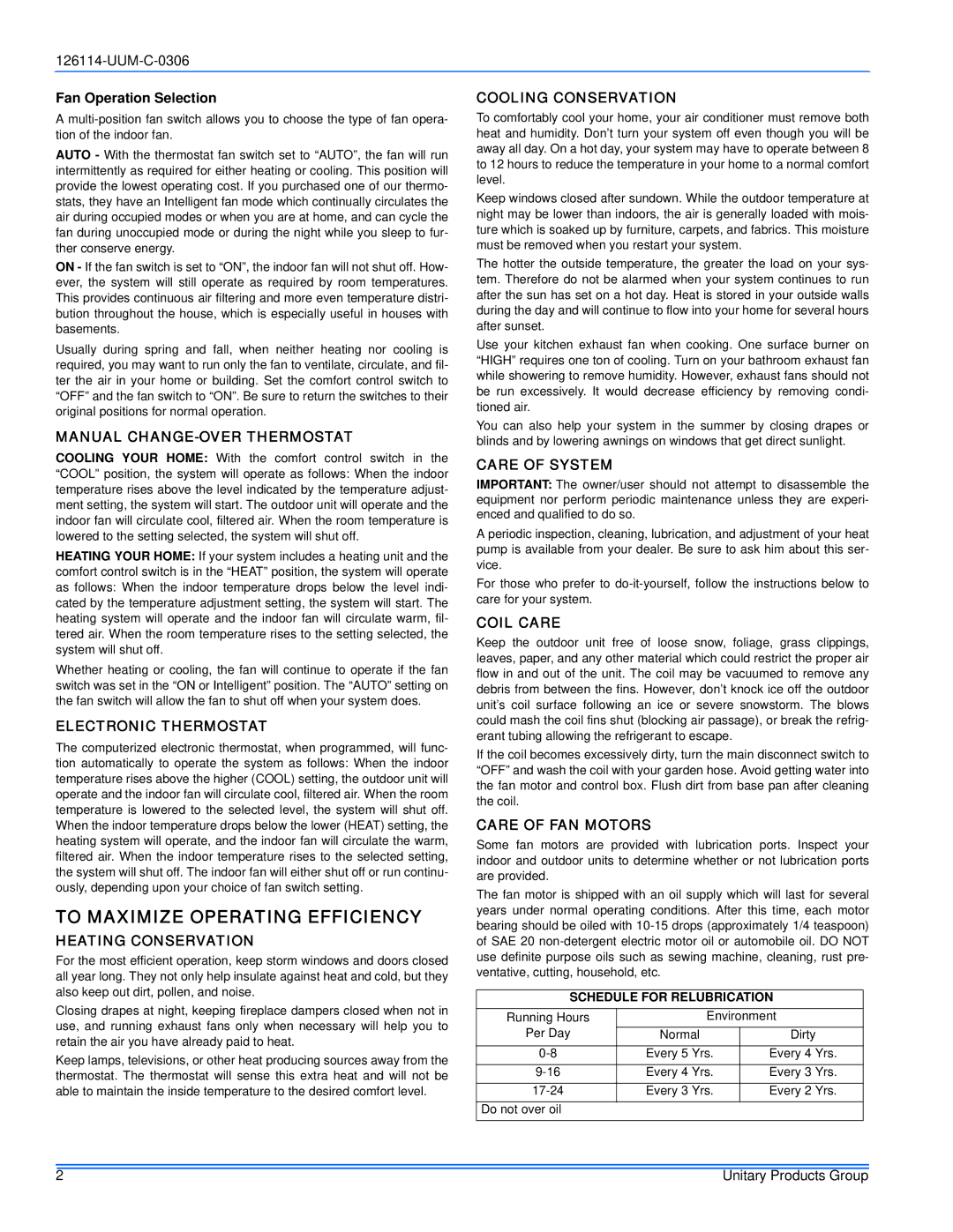 York R-22 warranty To Maximize Operating Efficiency 