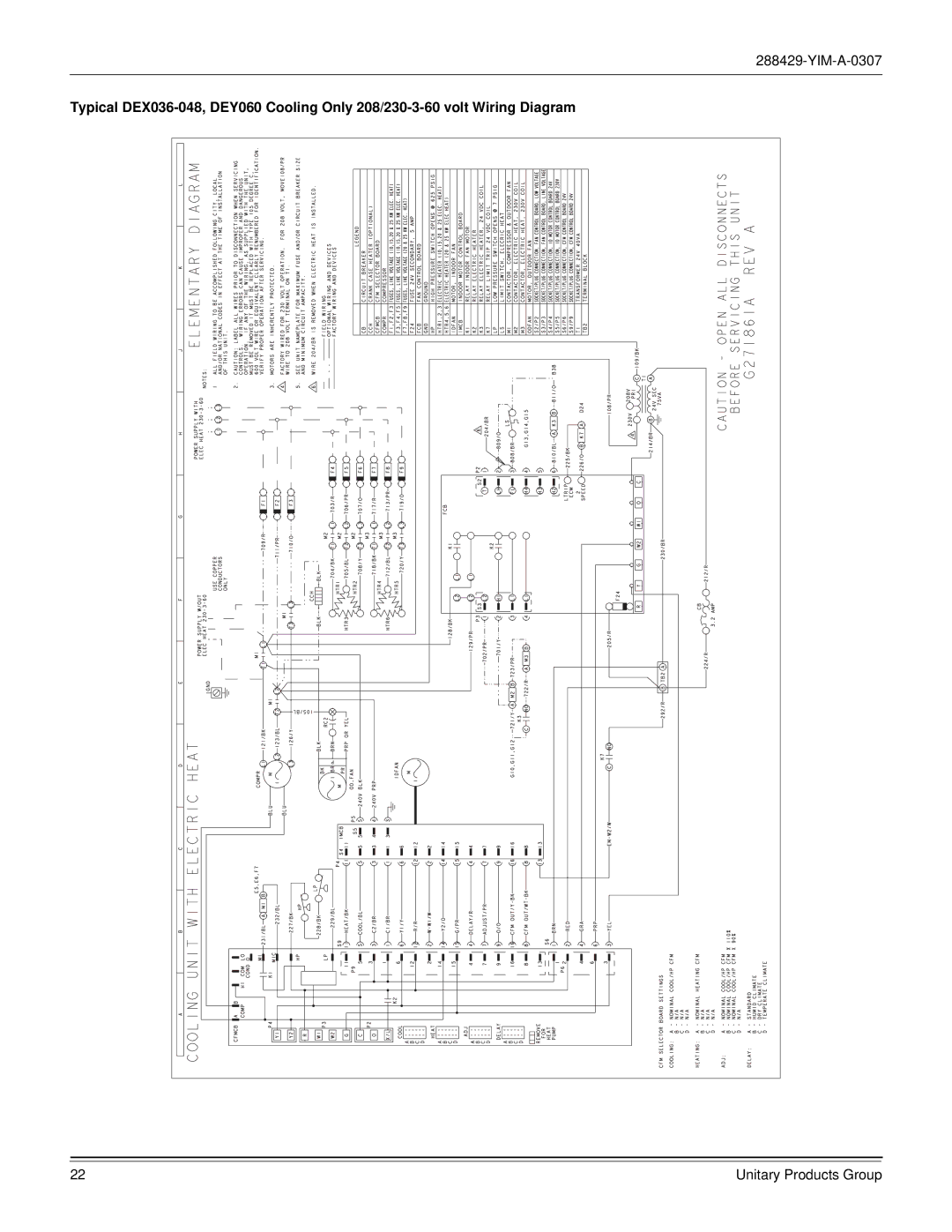 York R-410A dimensions YIM-A-0307 