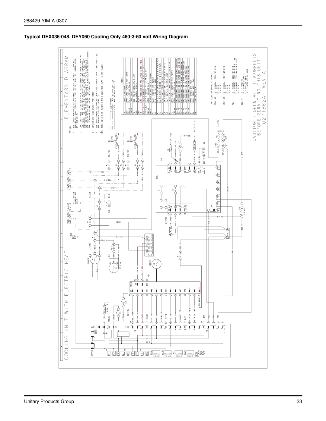 York R-410A dimensions YIM-A-0307 