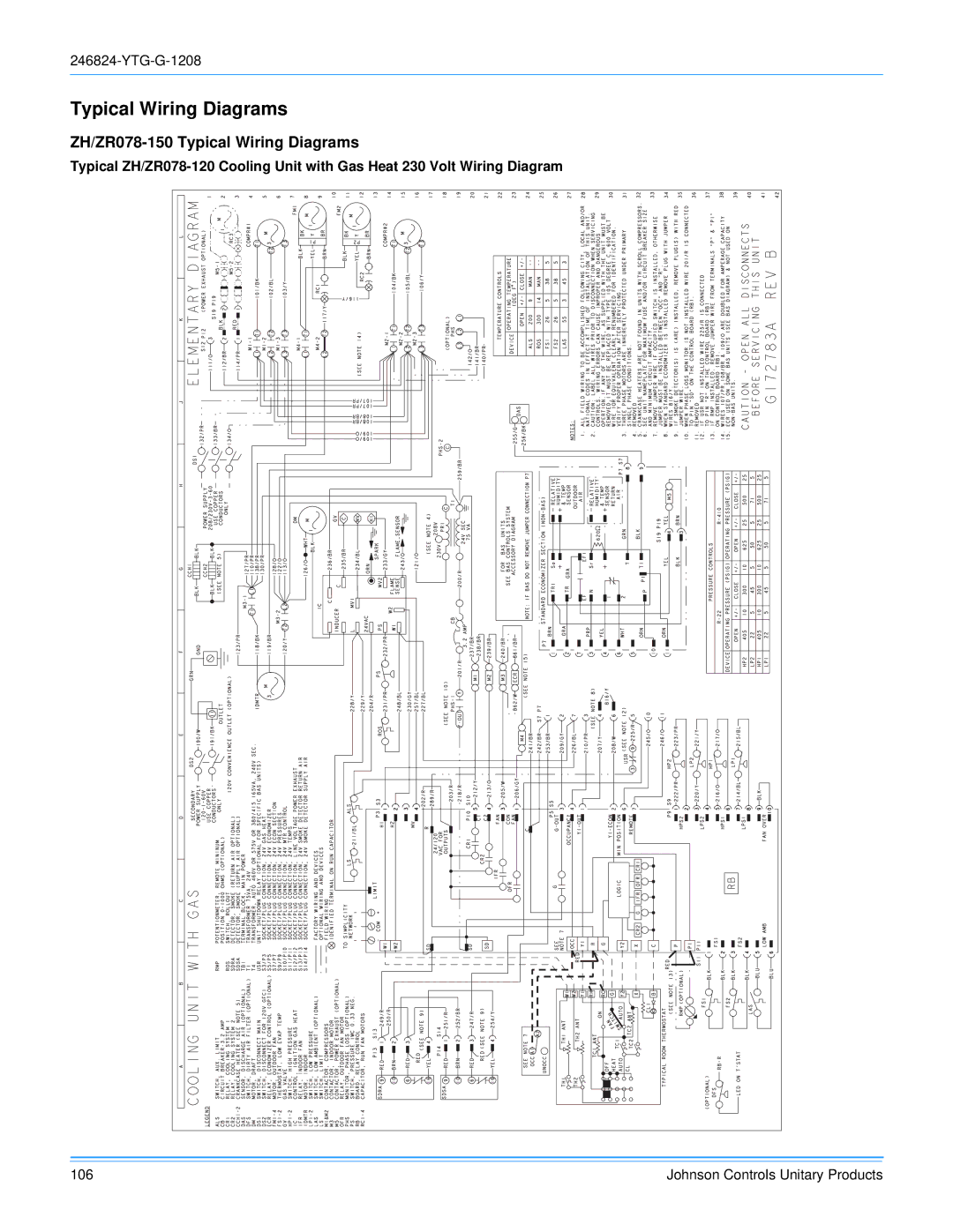 York R-410A manual ZH/ZR078-150 Typical Wiring Diagrams 