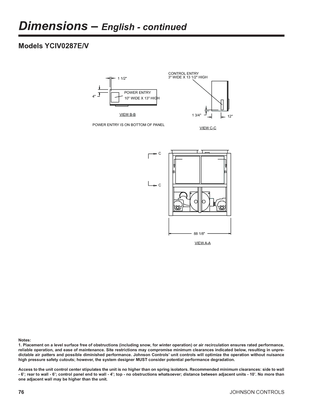 York R134A manual Models YCIV0287E/V 