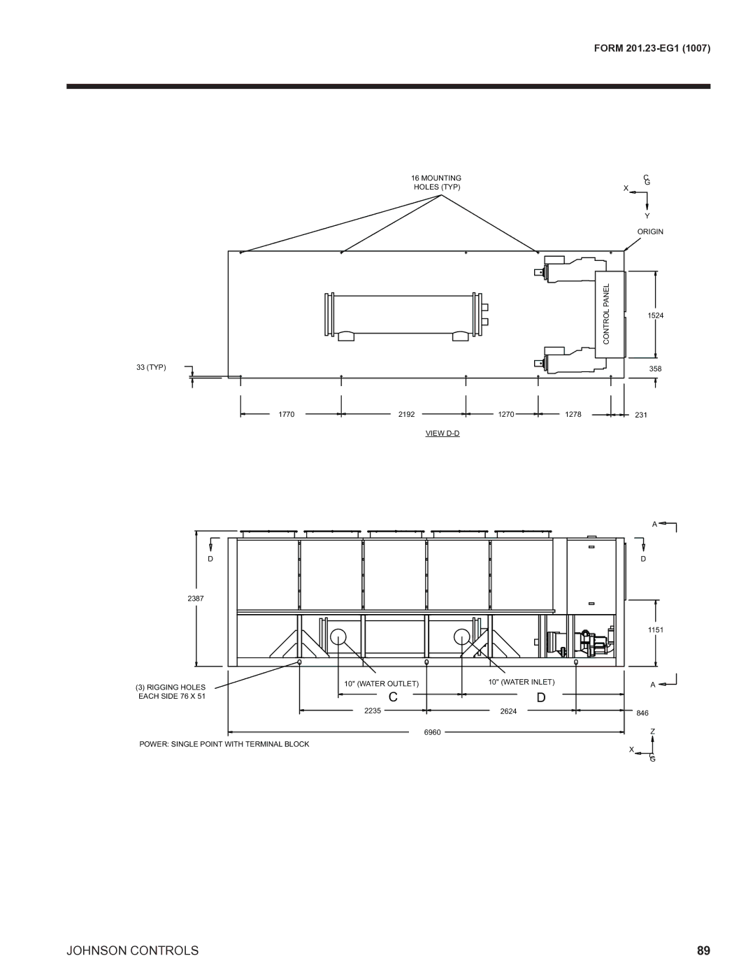 York R134A manual Mounting Holes TYP Origin Panel 